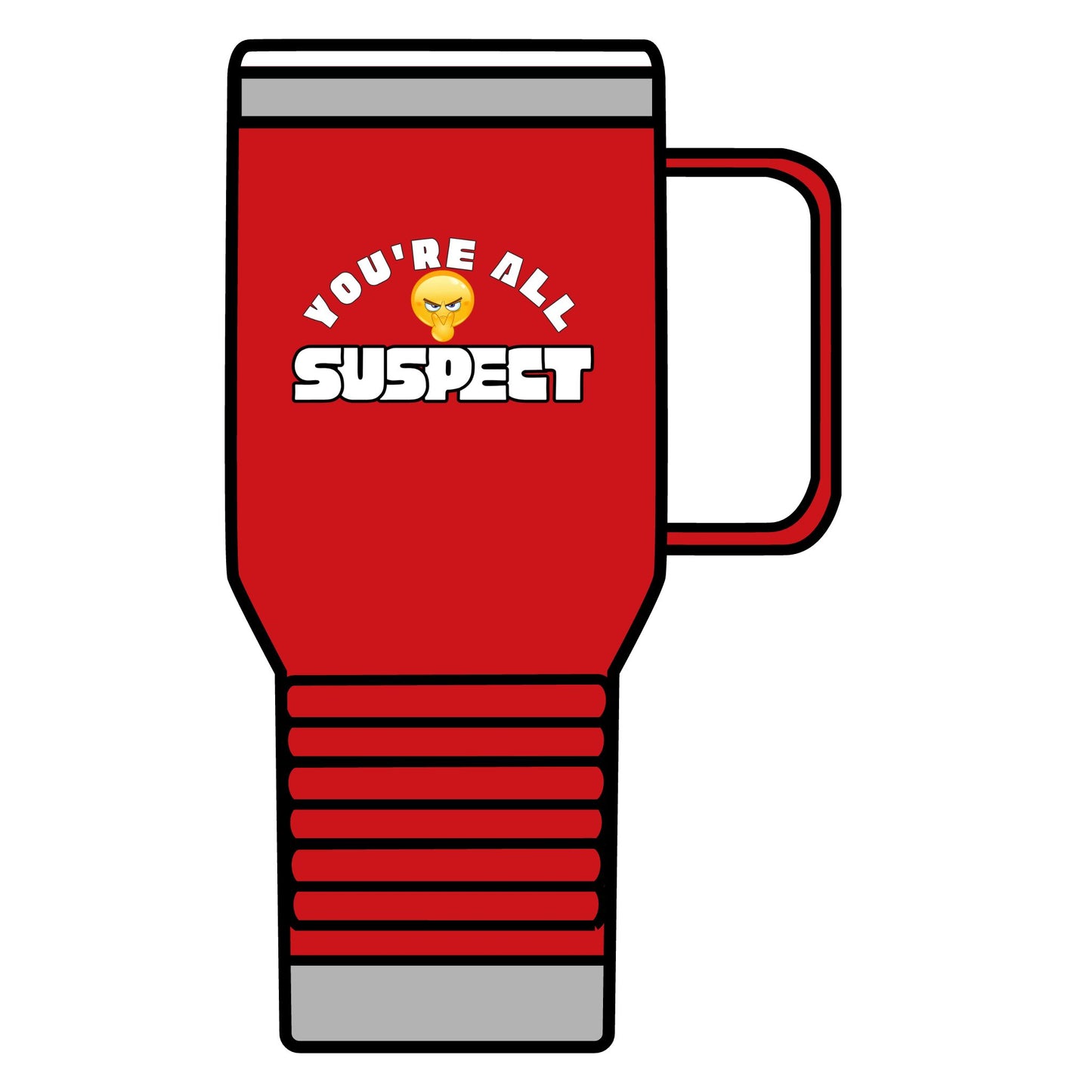 You’re All Suspect 20 oz Travel Mug: Funny Coffee Cup for Holidays, Gift for Friends, Road Trip Essential