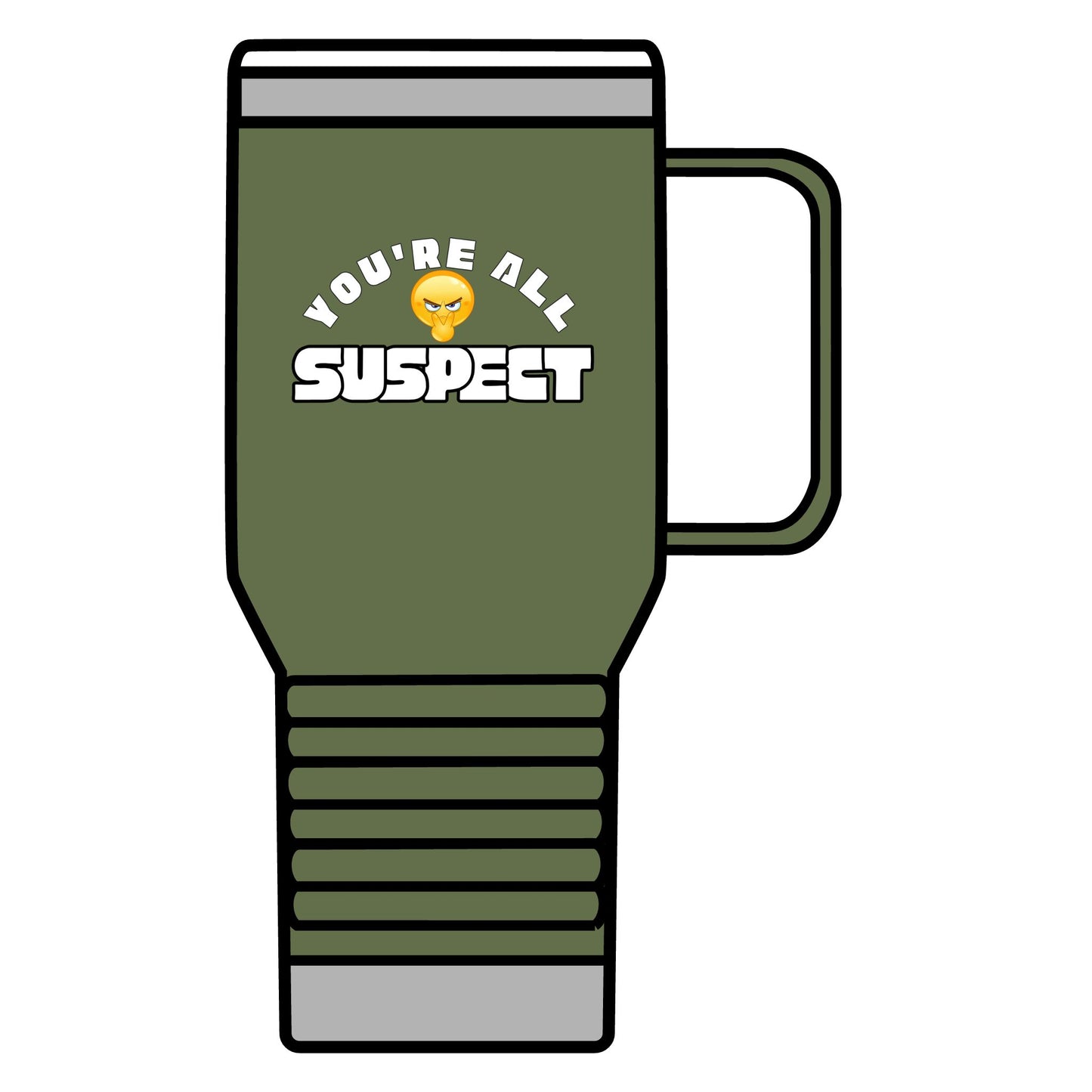 You’re All Suspect 20 oz Travel Mug: Funny Coffee Cup for Holidays, Gift for Friends, Road Trip Essential