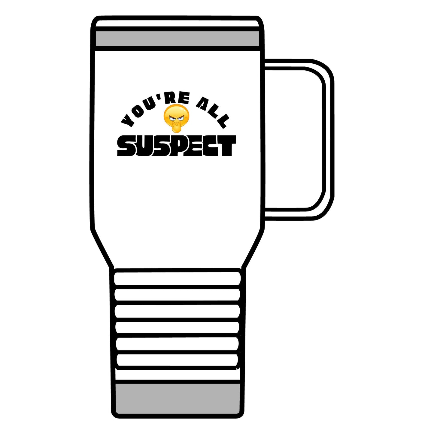 You’re All Suspect 20 oz Travel Mug: Funny Coffee Cup for Holidays, Gift for Friends, Road Trip Essential