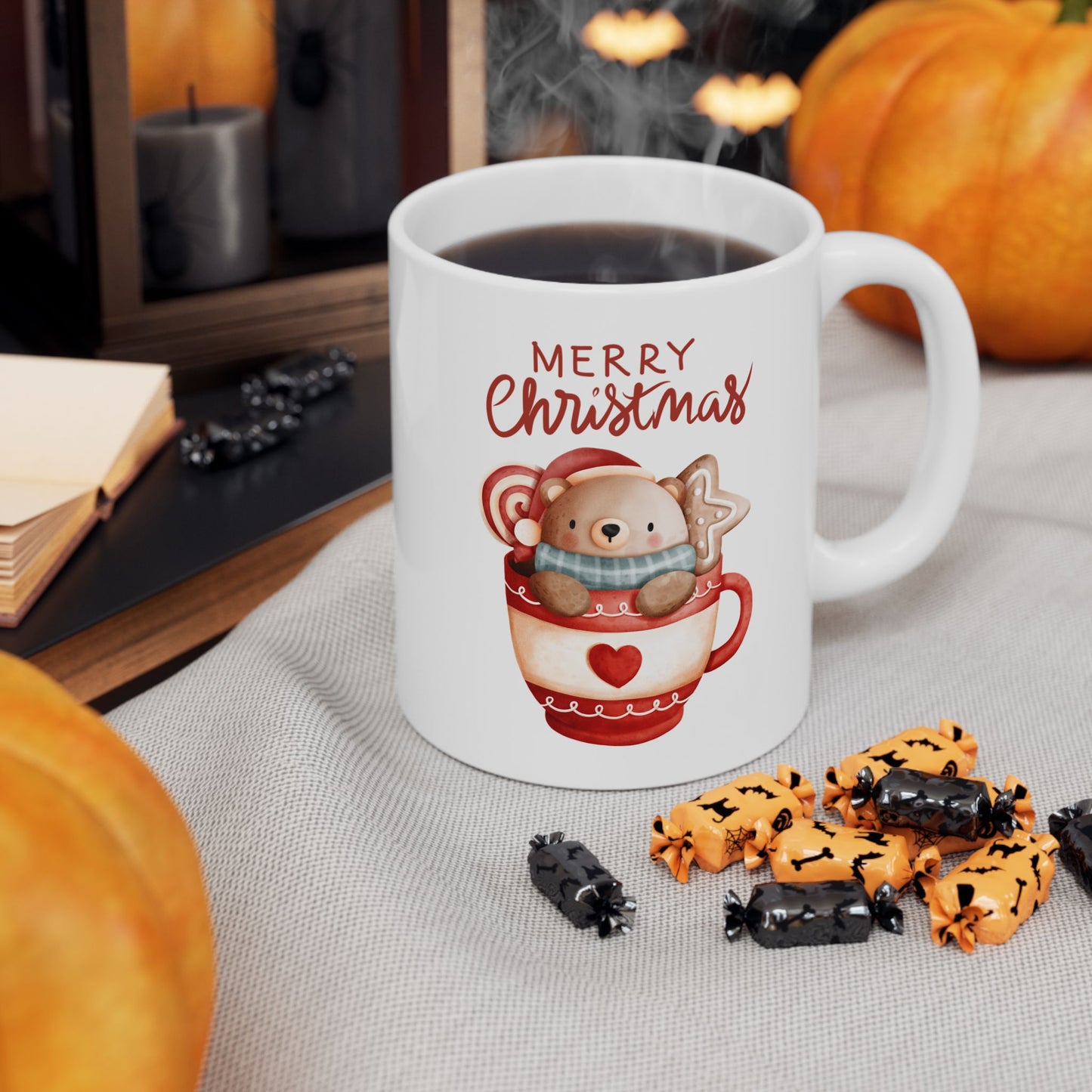 Christmas Bear in a Mug, Coffee & Bear lovers Gift, 11 & 15 oz