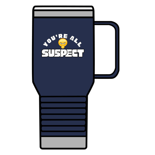 You’re All Suspect 20 oz Travel Mug: Funny Coffee Cup for Holidays, Gift for Friends, Road Trip Essential