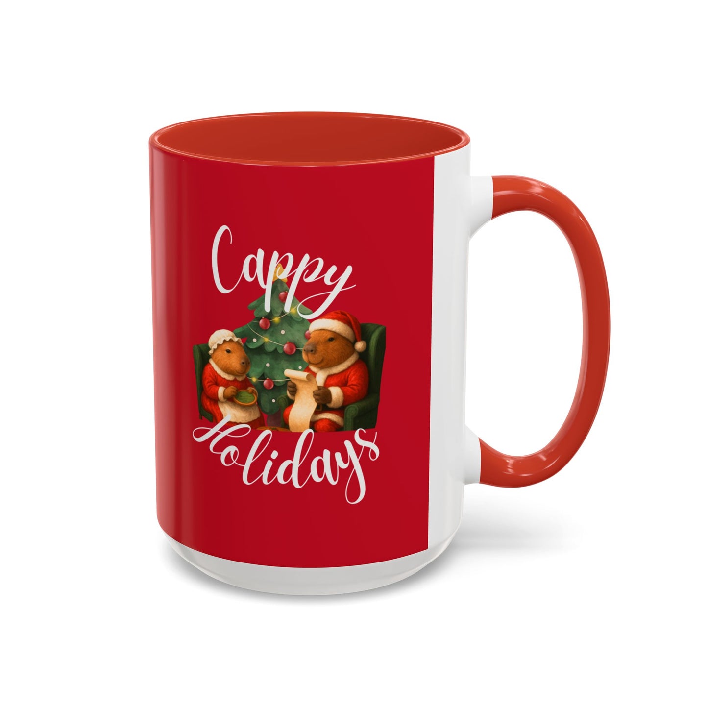 Capybara Holiday Coffee Mug — “Cappy Holidays” Festive Capybara Christmas Gift (11/15oz)