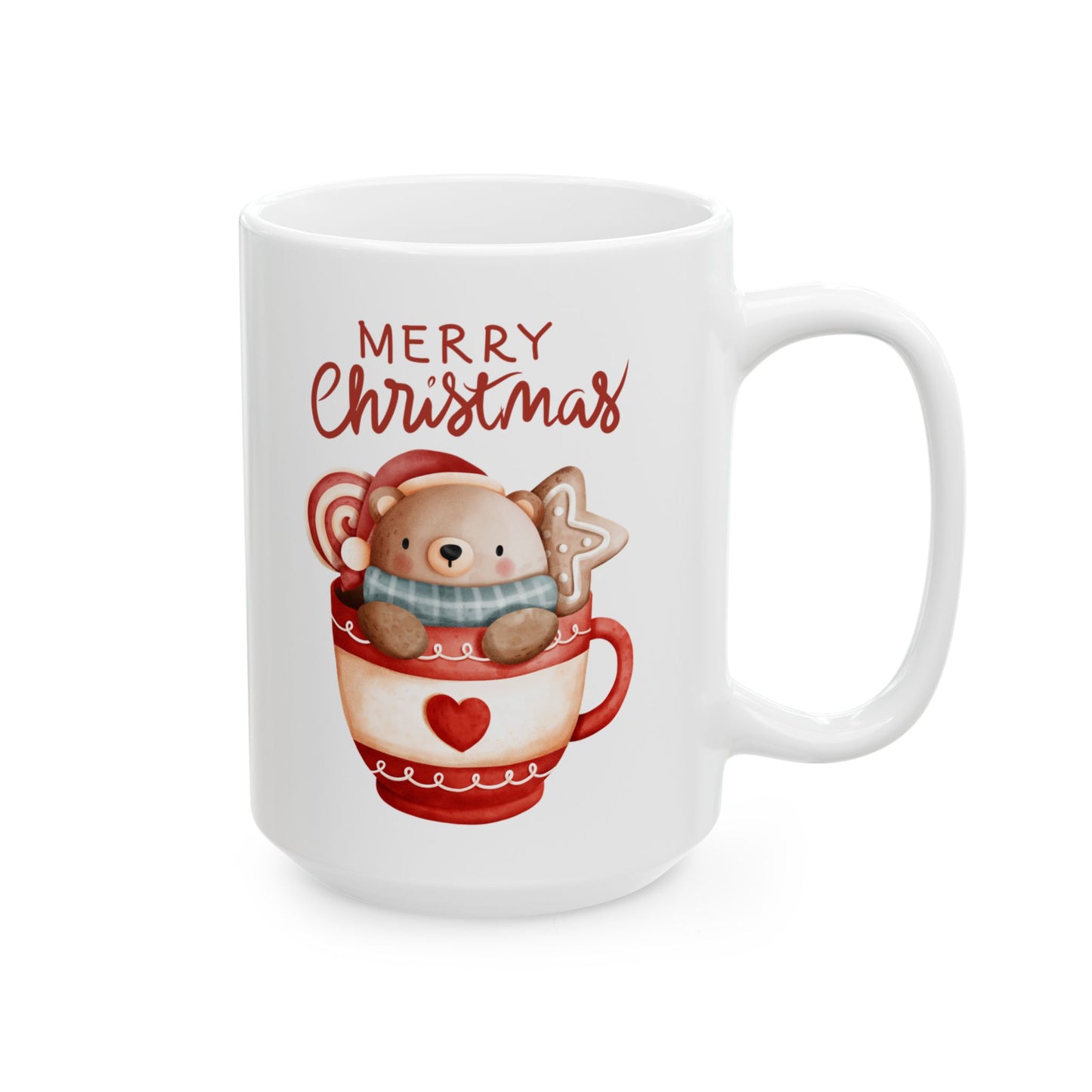 Christmas Bear in a Mug, Coffee & Bear lovers Gift, 11 & 15 oz