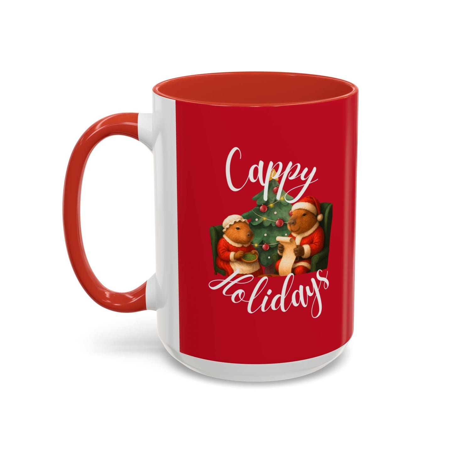 Capybara Holiday Coffee Mug — “Cappy Holidays” Festive Capybara Christmas Gift (11/15oz)