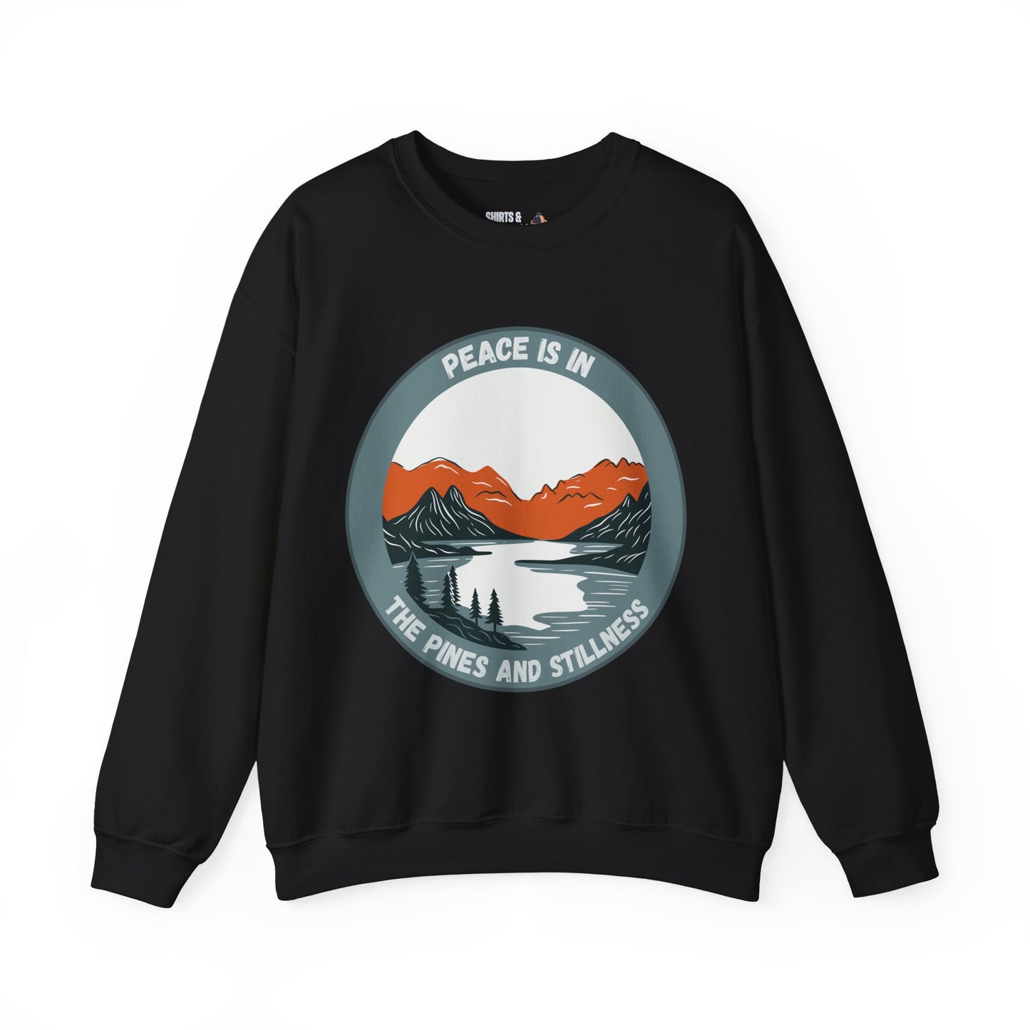 Peace in Pines and Stillness, Serene Nature Sweatshirt - Unisex Crewneck, Perfect Gift for Outdoor Lovers