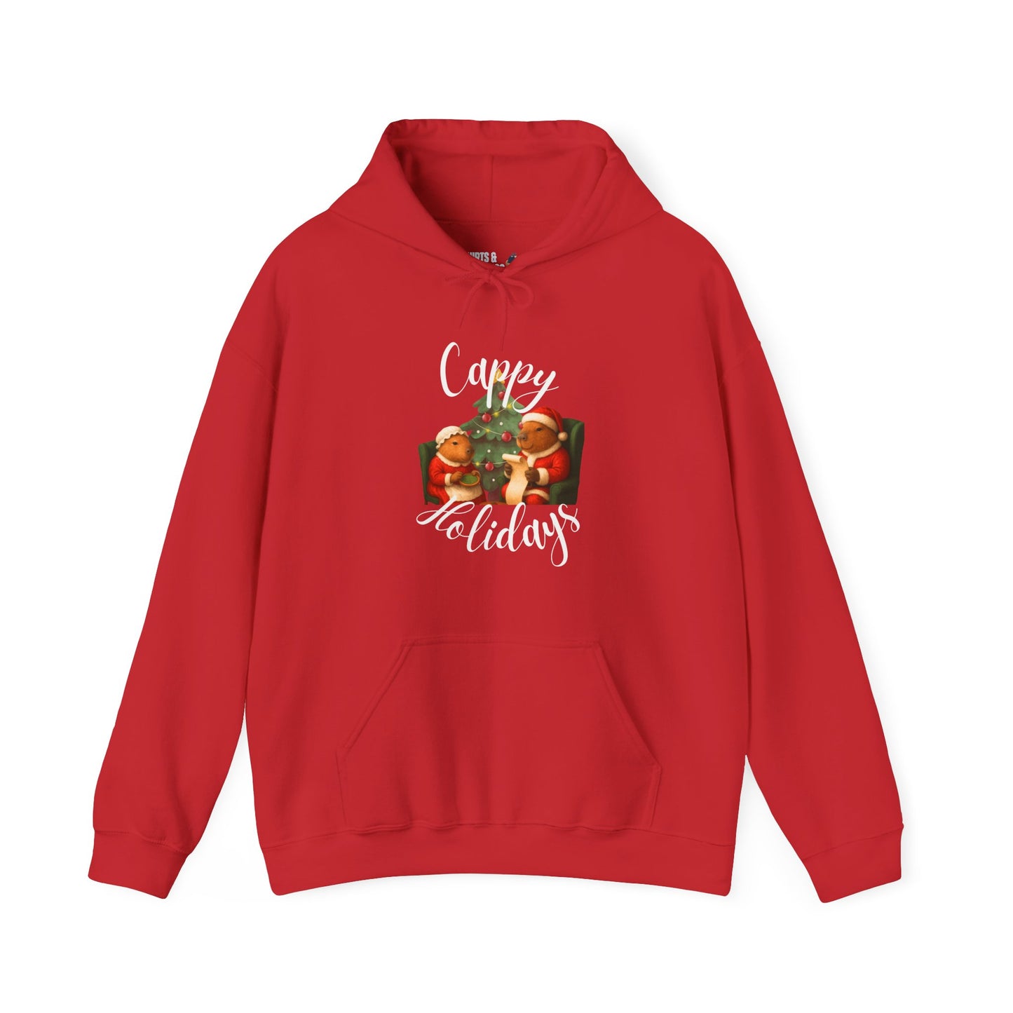 Capybara Holiday Hoodie — "Cappy Holidays" Holiday Capybara Christmas Sweatshirt