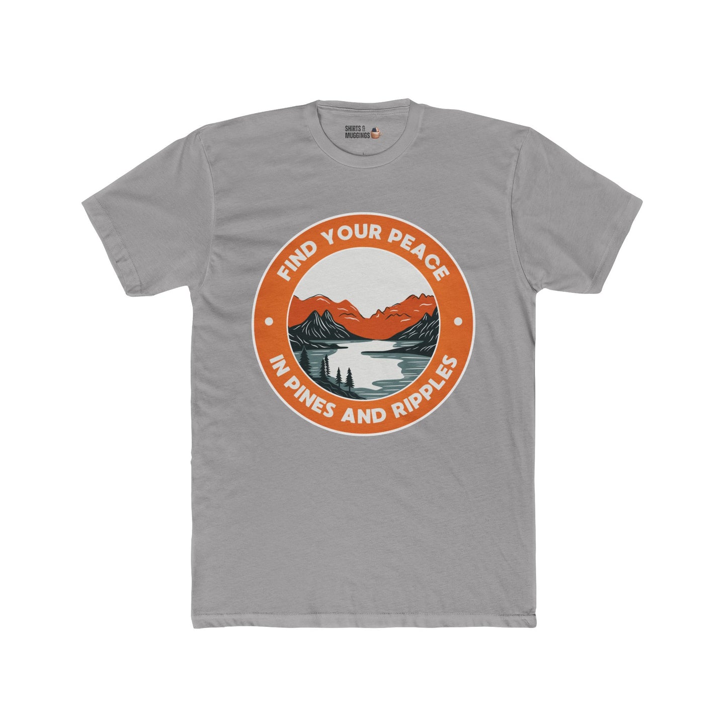 Peace in Pines and Ripples T-Shirt, Unisex Nature-Inspired Outdoor Apparel, Gift for Nature Lovers
