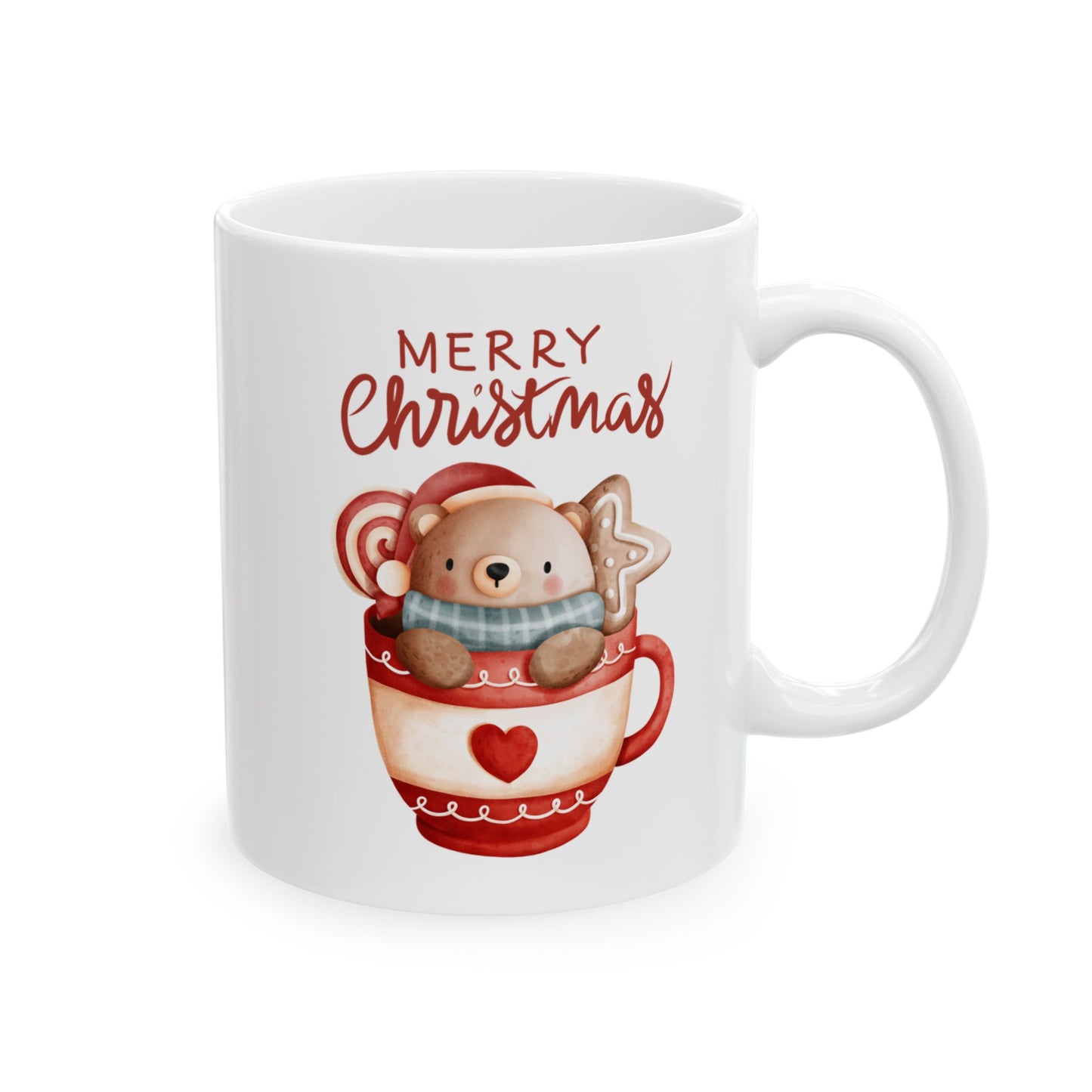 Christmas Bear in a Mug, Coffee & Bear lovers Gift, 11 & 15 oz