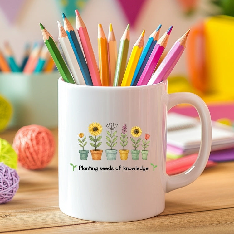 Planting Seeds of Knowledge Teacher Mug - Perfect for Coffee Lovers, Gift for Educators, 11 oz, 15 oz