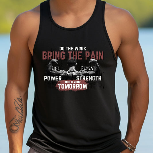 Bring The Pain Tank Top — Inspirational Gym Workout Tank with 'Bring The Pain' Text