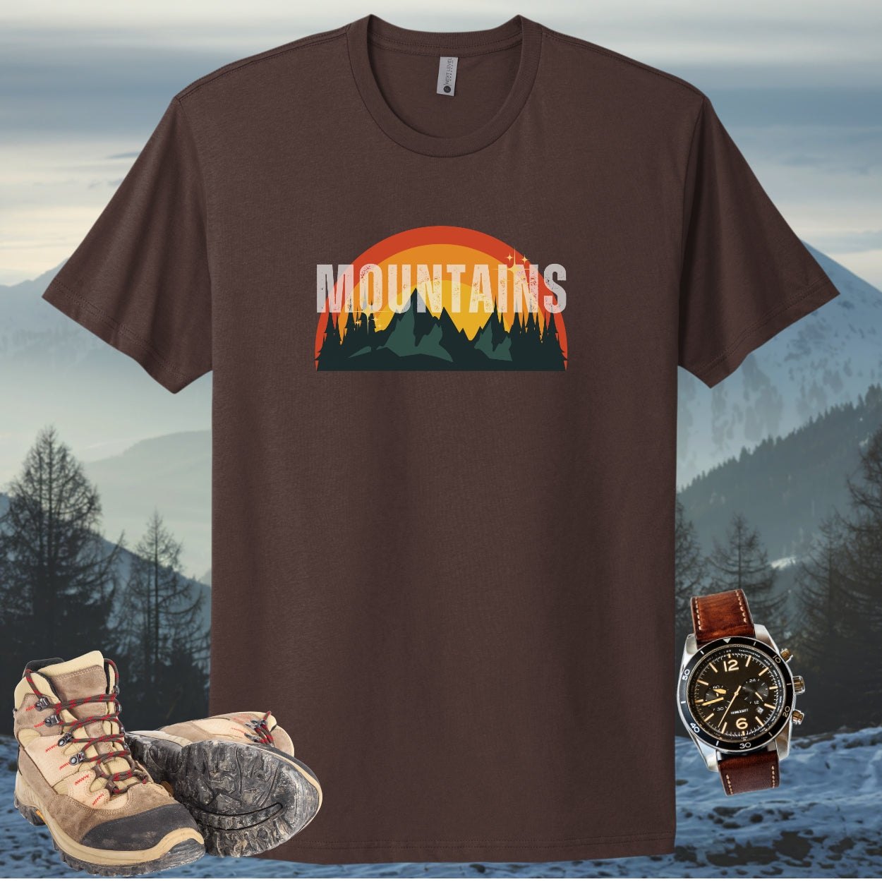 Mountains Vintage Sunset Tee