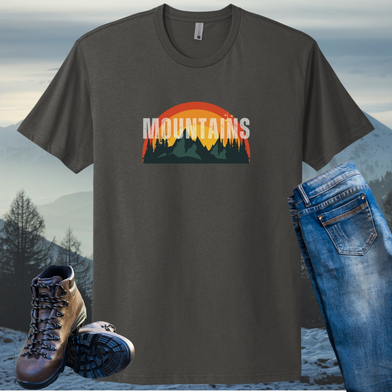 Mountains Vintage Sunset Tee