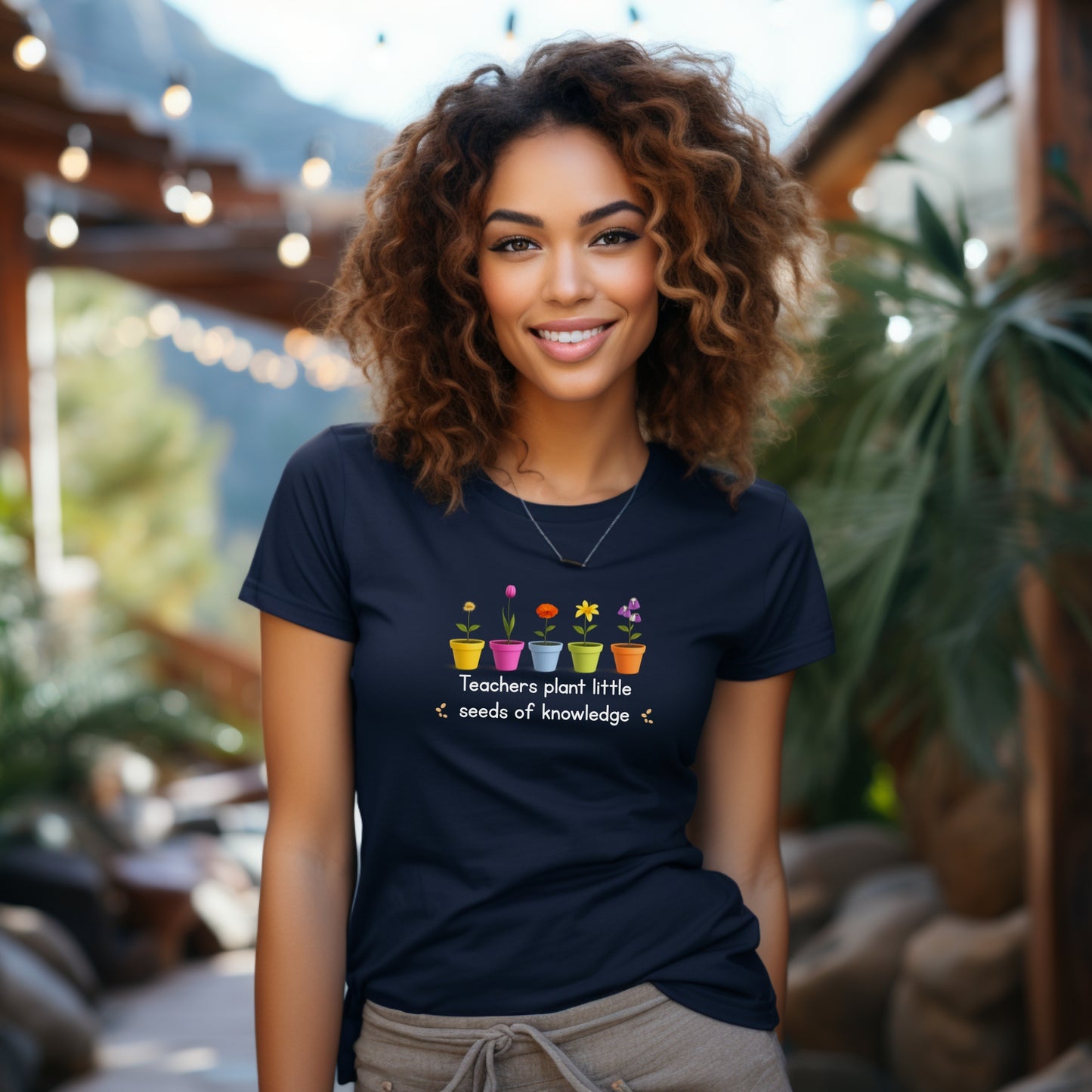 Teacher T-Shirt - "Teachers Plant Little Seeds of Knowledge" Floral Tee