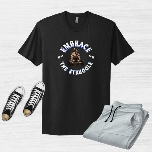 Embrace the Struggle, Viking Weights Tee, Gym T-shirt