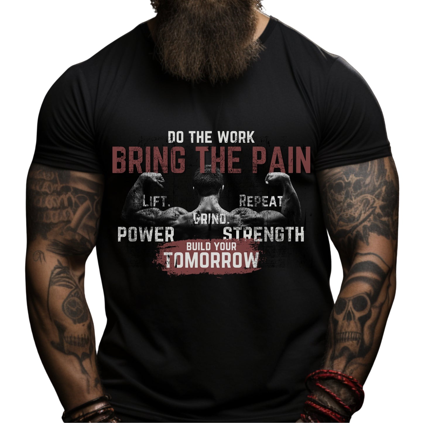 Do the Work Motivational Fitness Tee - 'Bring the Pain’ Cotton Gym Gift T-shirt