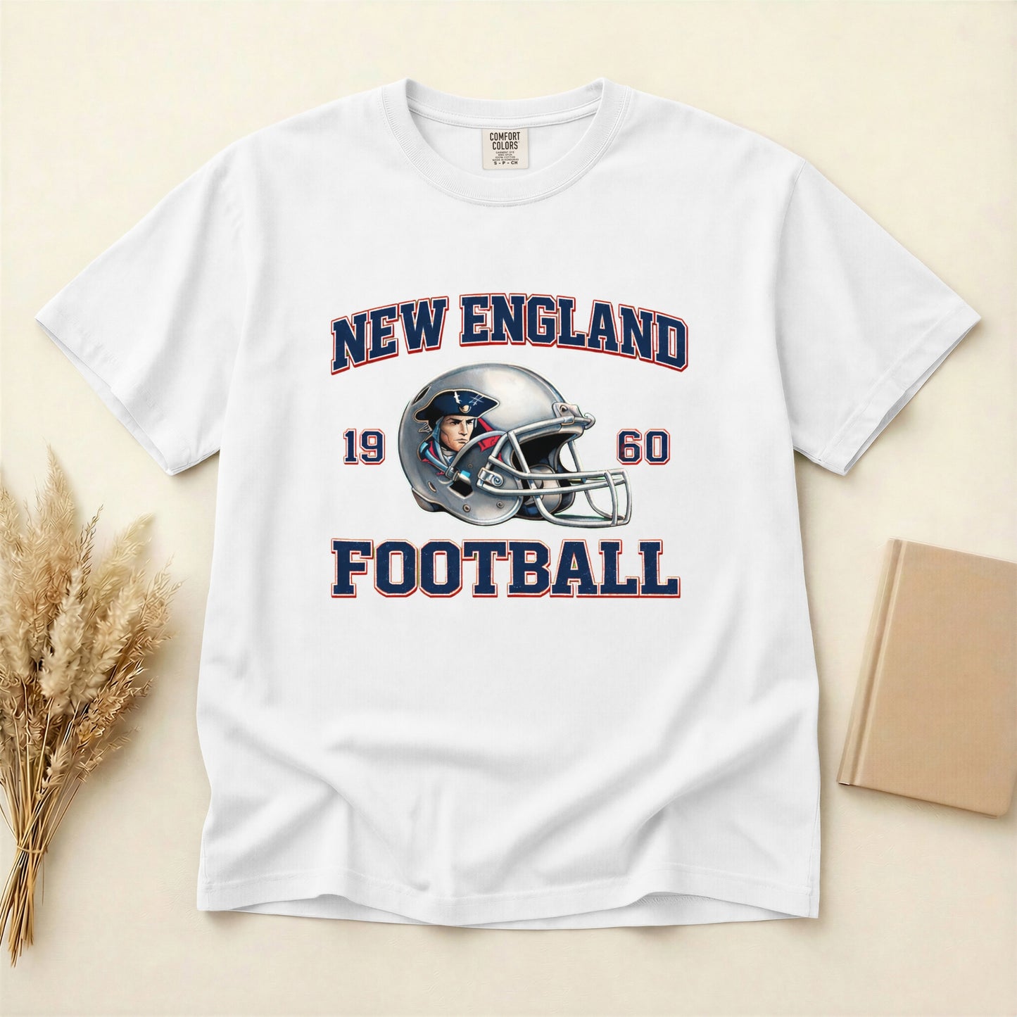 New England Football Vintage Helmet T-Shirt Go Pats Game Day tee