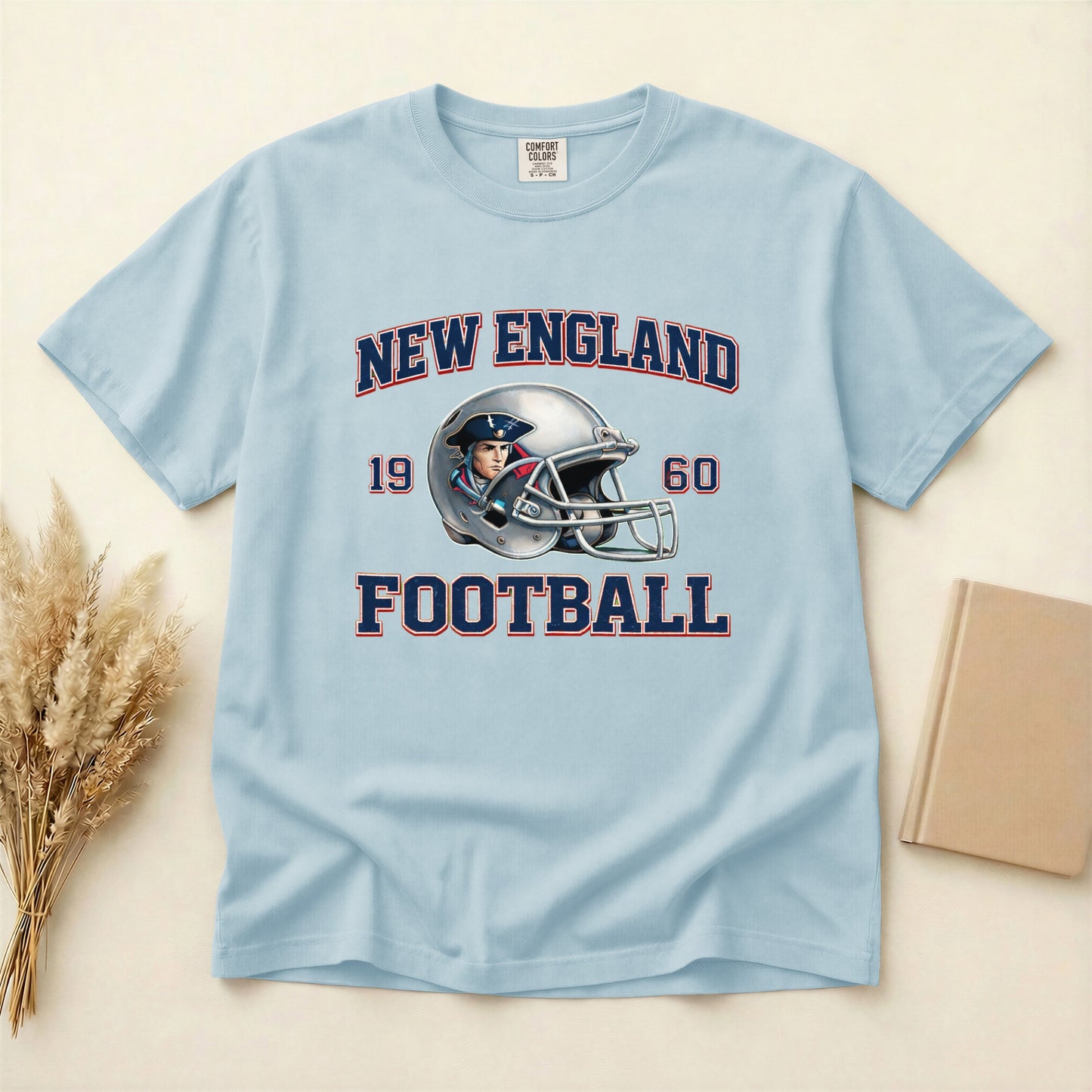 New England Football Vintage Helmet T-Shirt Go Pats Game Day tee