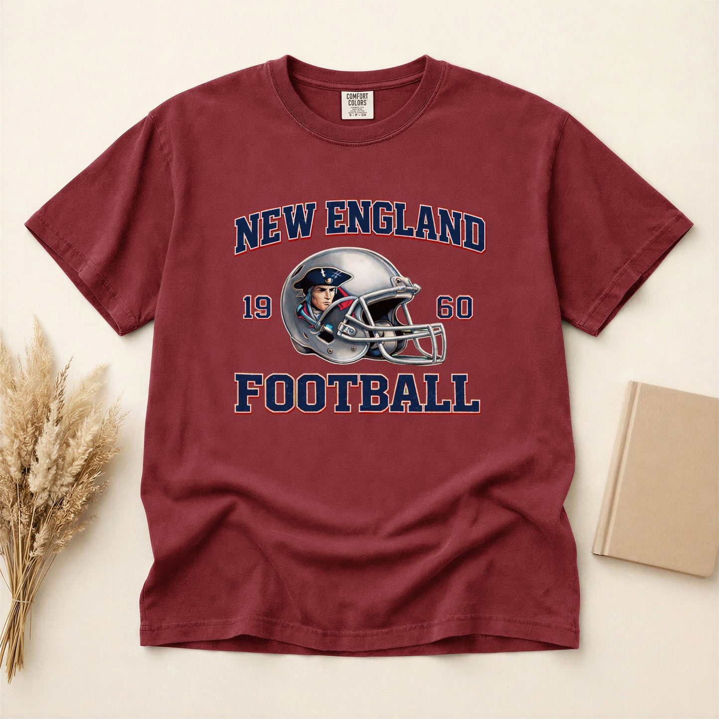 New England Football Vintage Helmet T-Shirt Go Pats Game Day tee