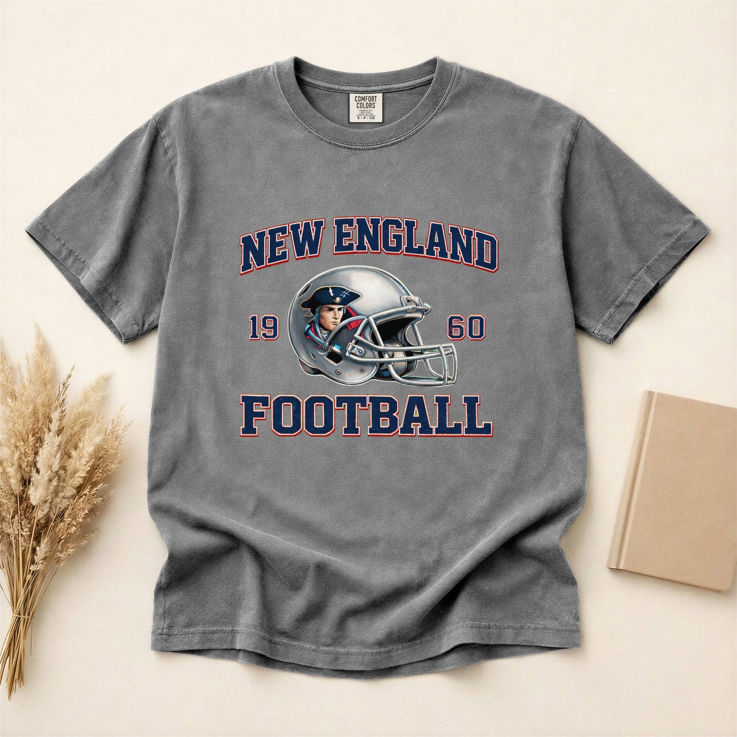 New England Football Vintage Helmet T-Shirt Go Pats Game Day tee