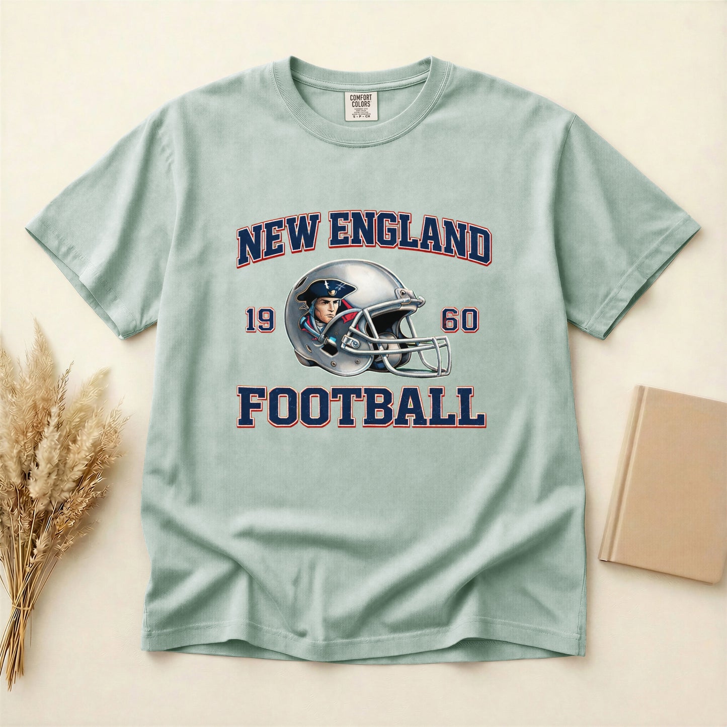 New England Football Vintage Helmet T-Shirt Go Pats Game Day tee