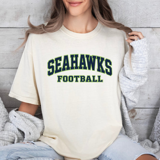 Seahawks Football Shirt — Vintage Seattle Football Crewneck T-Shirt