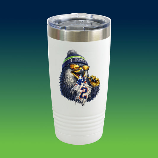 Seahawks 20oz Insulated Tumbler — Seattle Football eats Patriot Jersey Super Bowl 2026