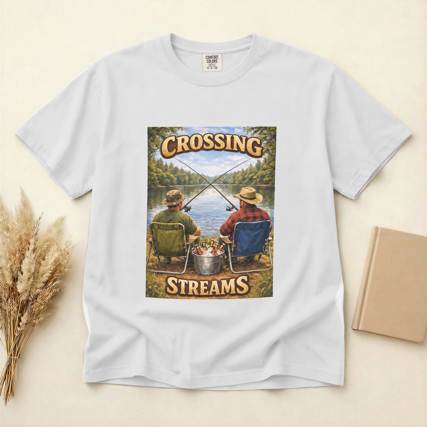 Funny Fishing shirt Crossing streams Fisherman buddies T-shirt gift for outdoor lovers