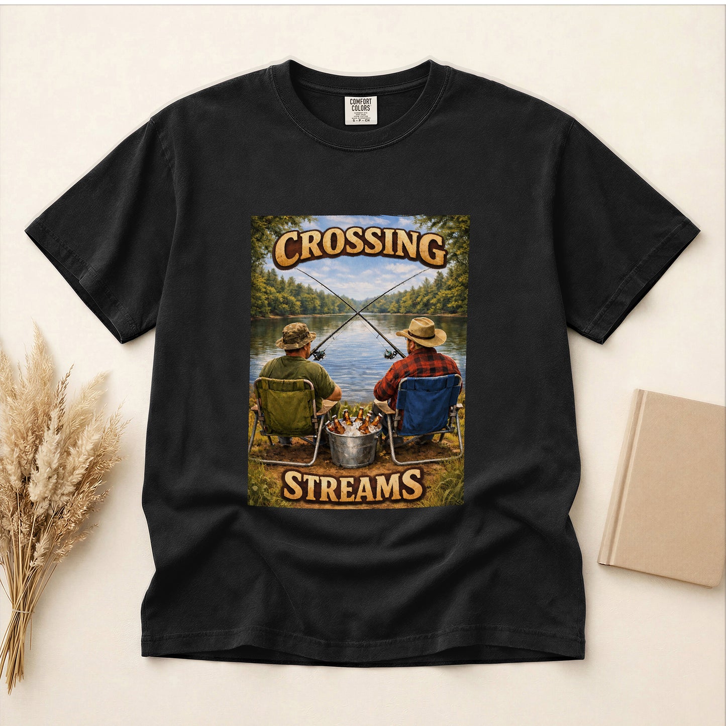 Funny Fishing shirt Crossing streams Fisherman buddies T-shirt gift for outdoor lovers