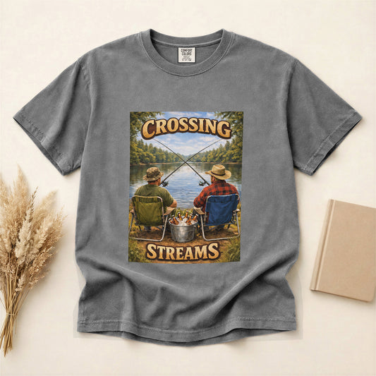 Funny Fishing shirt Crossing streams Fisherman buddies T-shirt gift for outdoor lovers