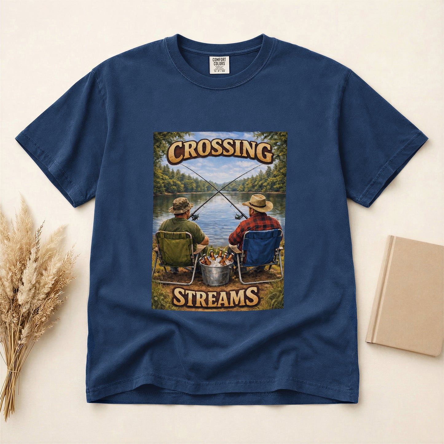 Funny Fishing shirt Crossing streams Fisherman buddies T-shirt gift for outdoor lovers