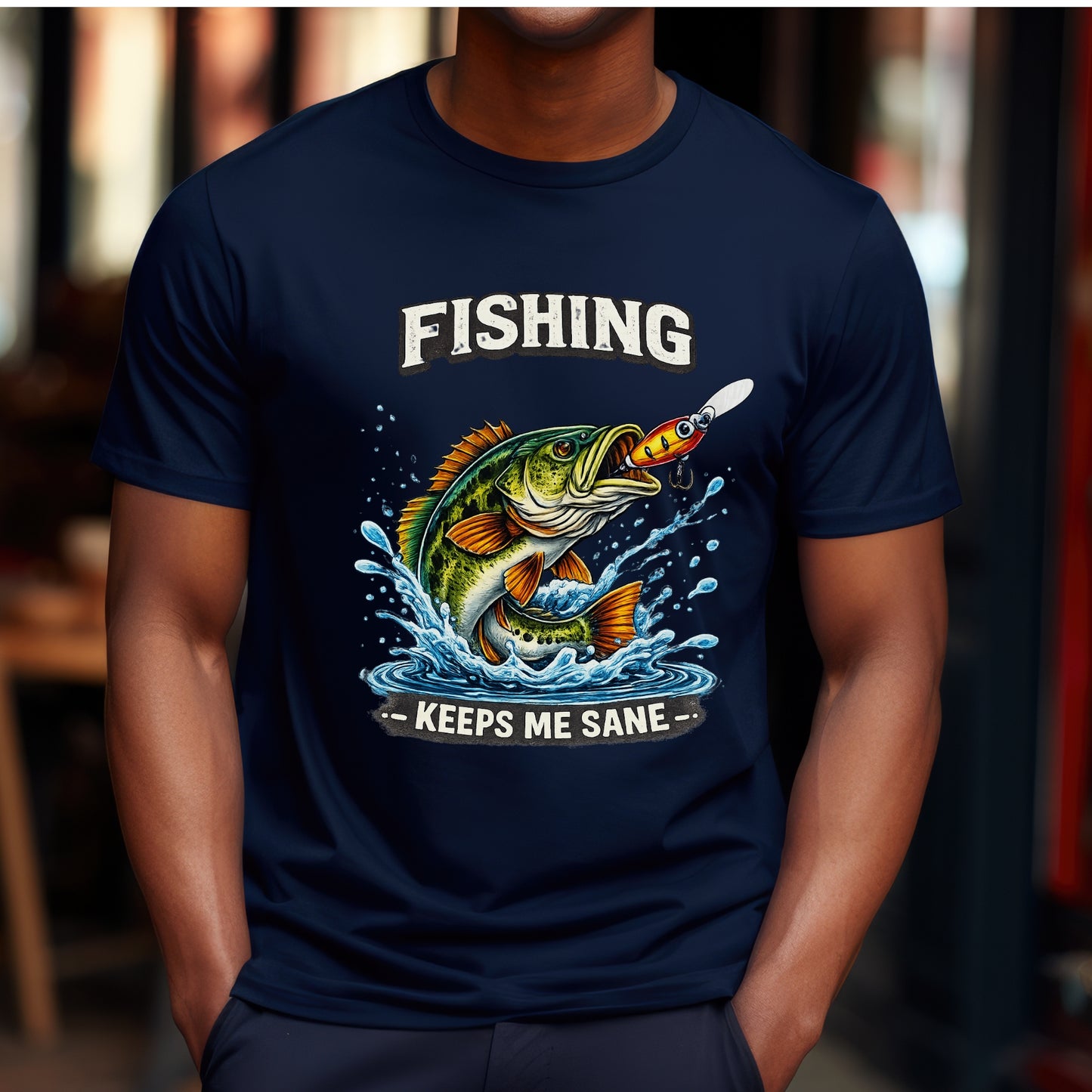 Funny Fishing shirt Fishing keeps me sane Fisherman T-shirt gift