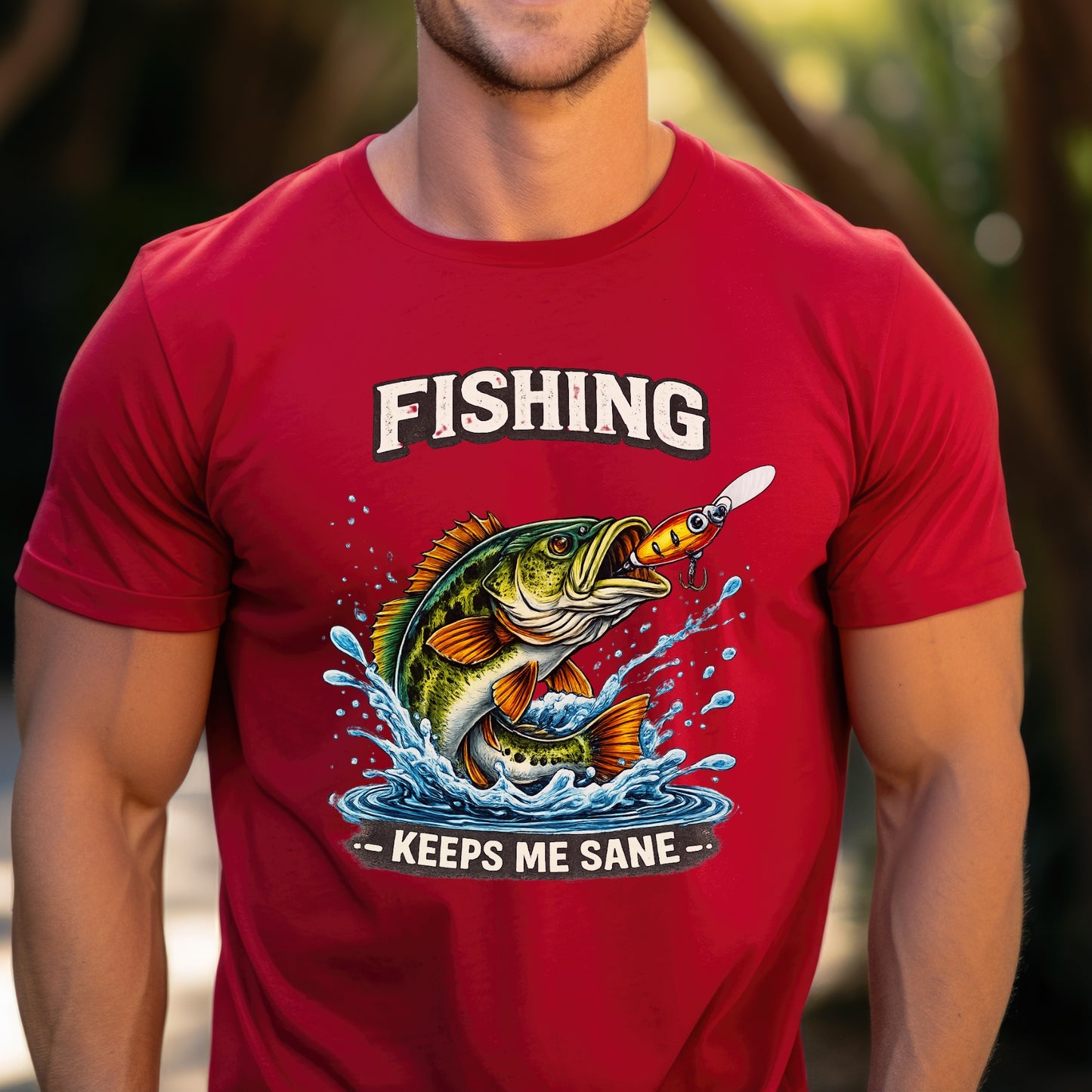 Funny Fishing shirt Fishing keeps me sane Fisherman T-shirt gift