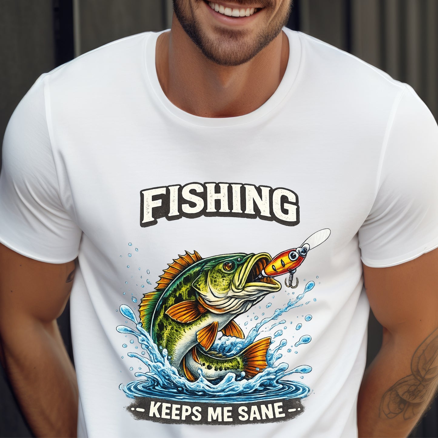 Funny Fishing shirt Fishing keeps me sane Fisherman T-shirt gift