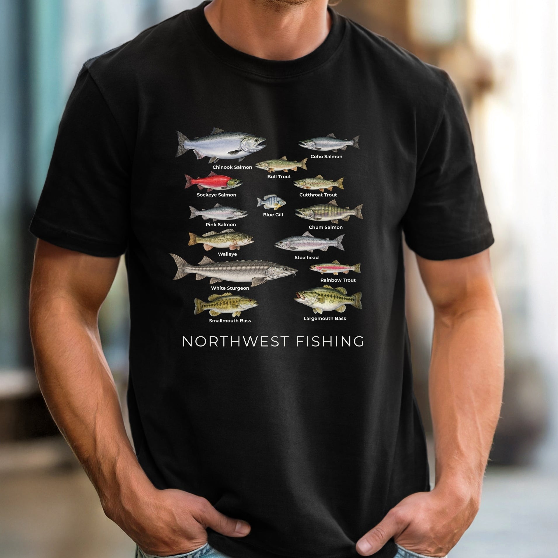Black shirt for northwest fishing