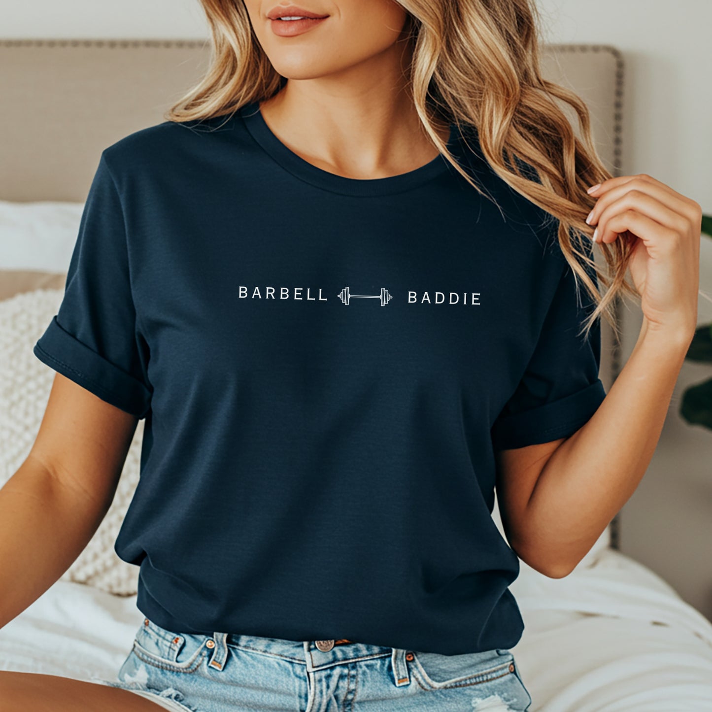 Barbell Baddie T-Shirt — Minimal Gym Fitness Tee