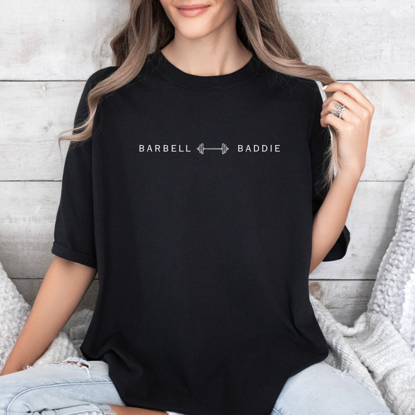 Barbell Baddie T-Shirt — Minimal Gym Fitness Tee