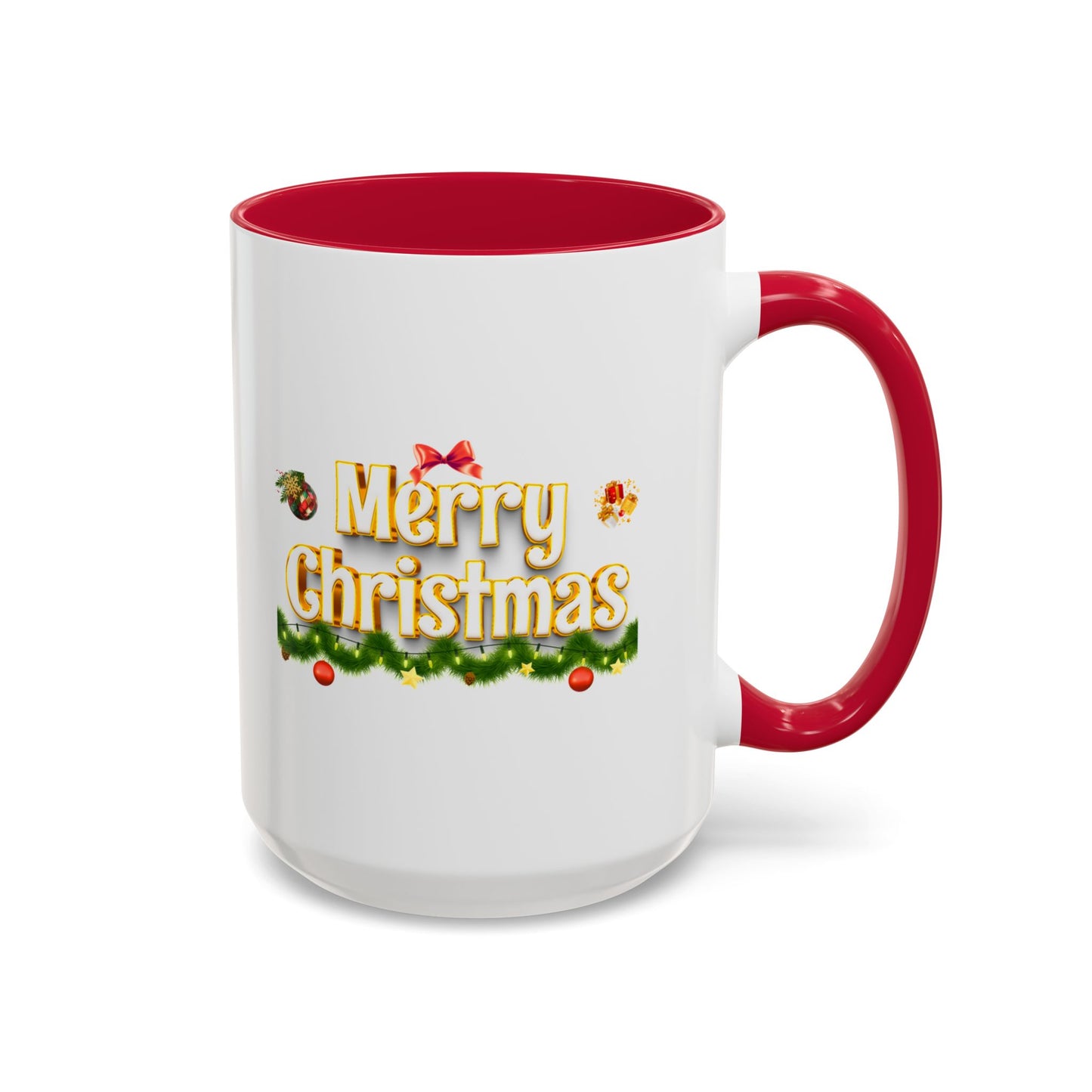 Merry Christmas Coffee Mug — Festive Holiday 11oz & 15oz Ceramic Mug, Two tones, Green, Red