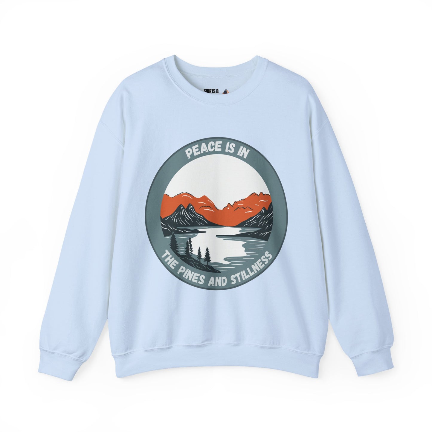 Peace in Pines and Stillness, Serene Nature Sweatshirt - Unisex Crewneck, Perfect Gift for Outdoor Lovers