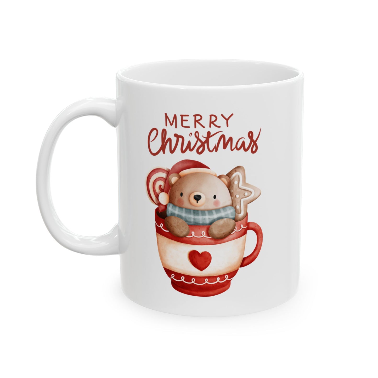 Christmas Bear in a Mug, Coffee & Bear lovers Gift, 11 & 15 oz