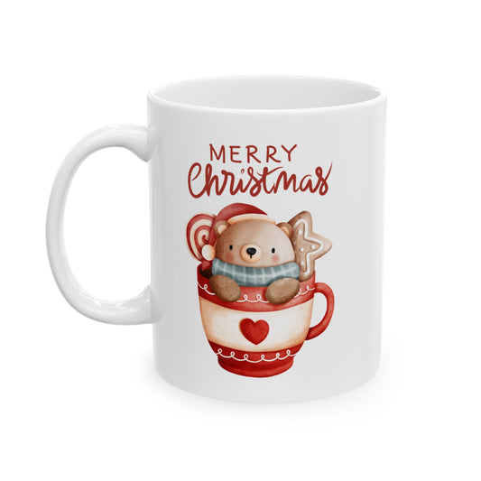 Christmas Bear in a Mug, Coffee & Bear lovers Gift, 11 & 15 oz
