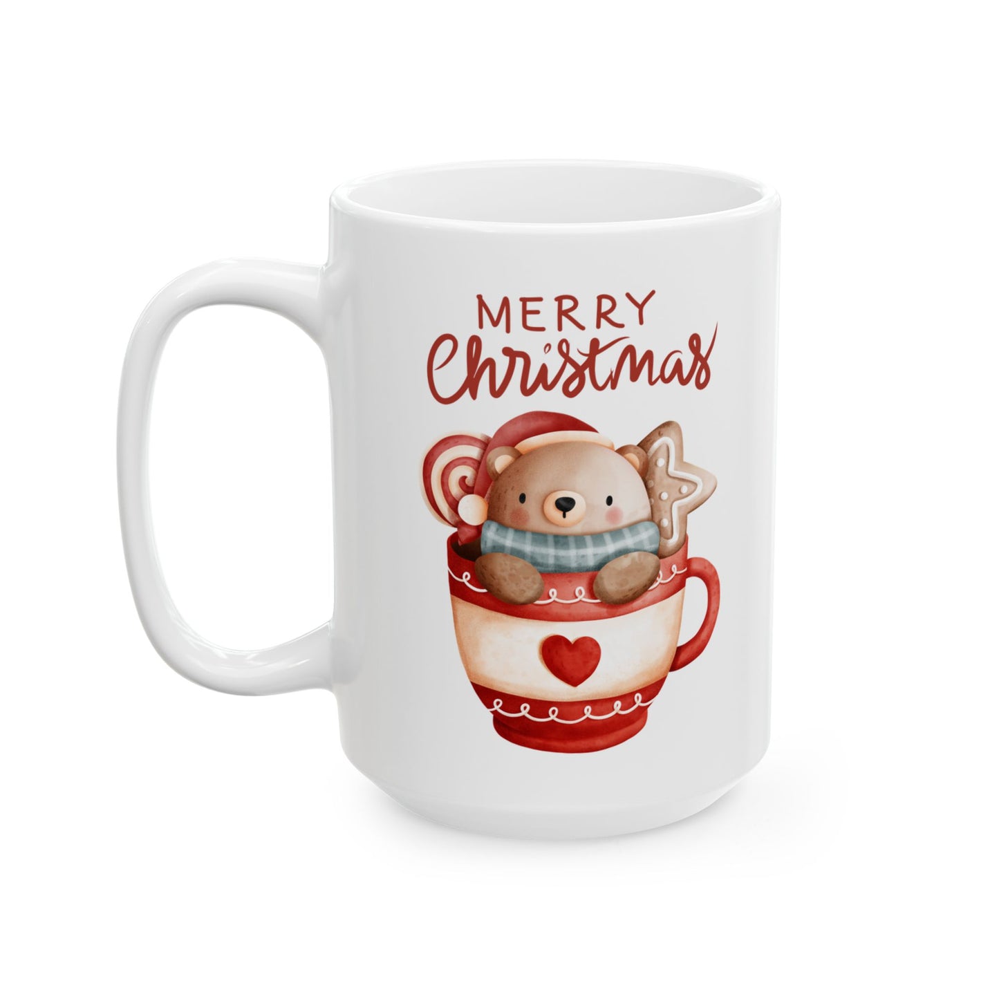 Christmas Bear in a Mug, Coffee & Bear lovers Gift, 11 & 15 oz