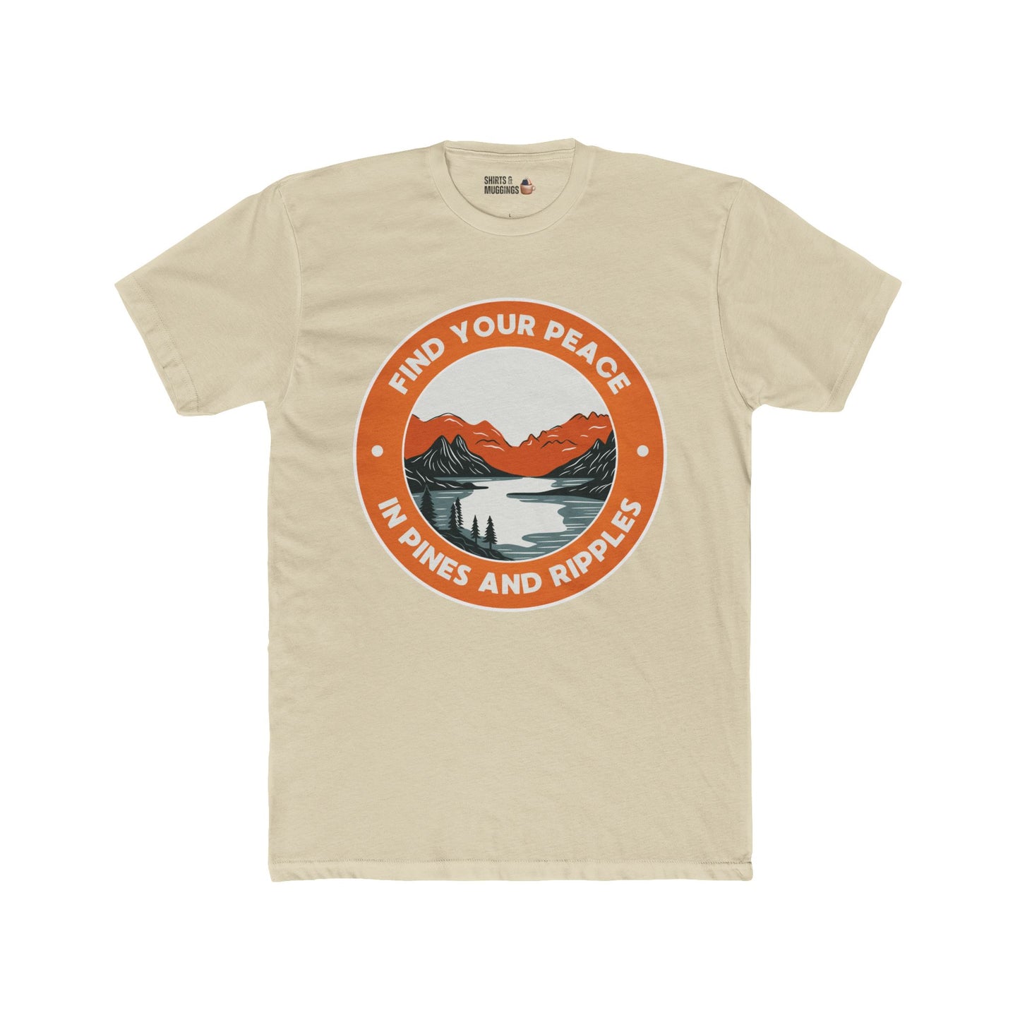Peace in Pines and Ripples T-Shirt, Unisex Nature-Inspired Outdoor Apparel, Gift for Nature Lovers