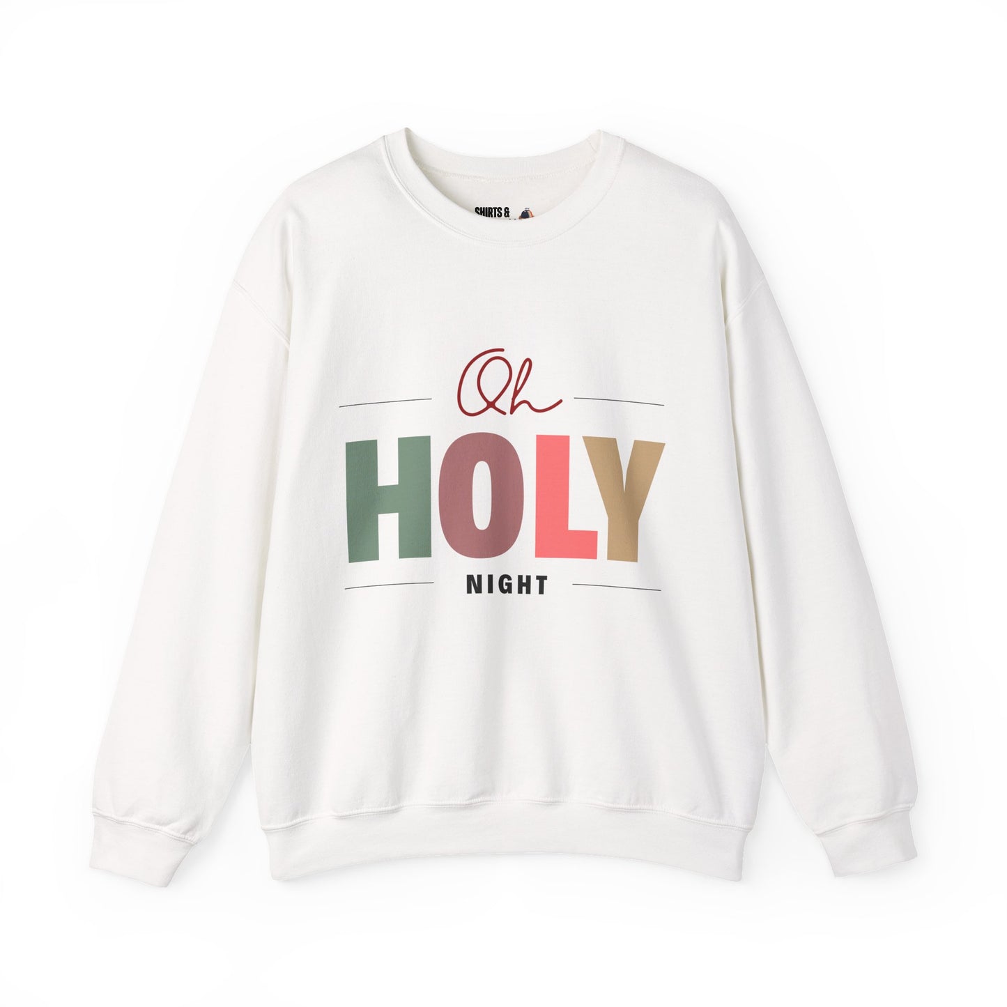 Oh Holy Night Crewneck Sweatshirt — Pastel Christmas Holiday Sweatshirt