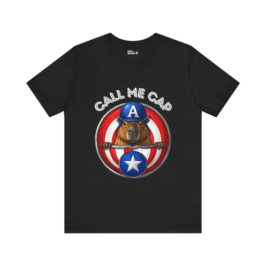 Call Me Cap Funny Capybara T-Shirt for Animal Lovers, Gift for Wildlife Fans, Fun Casual Wear, Birthday Gift