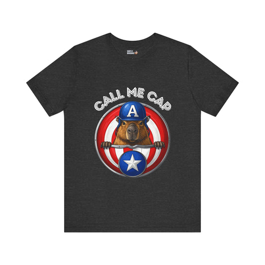 Call Me Cap Funny Capybara T-Shirt for Animal Lovers, Gift for Wildlife Fans, Fun Casual Wear, Birthday Gift