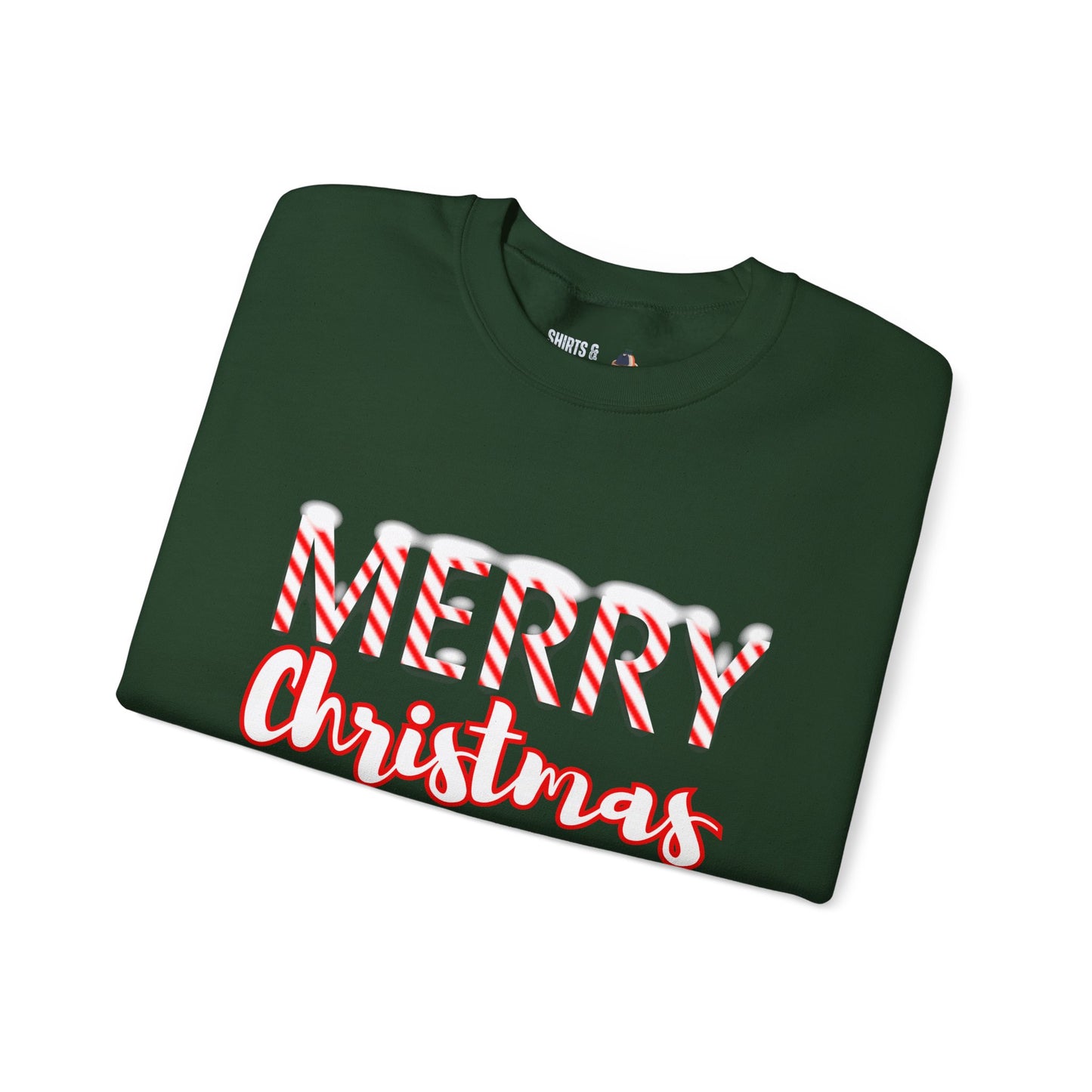 Merry Christmas Candy Cane Crewneck Sweatshirt