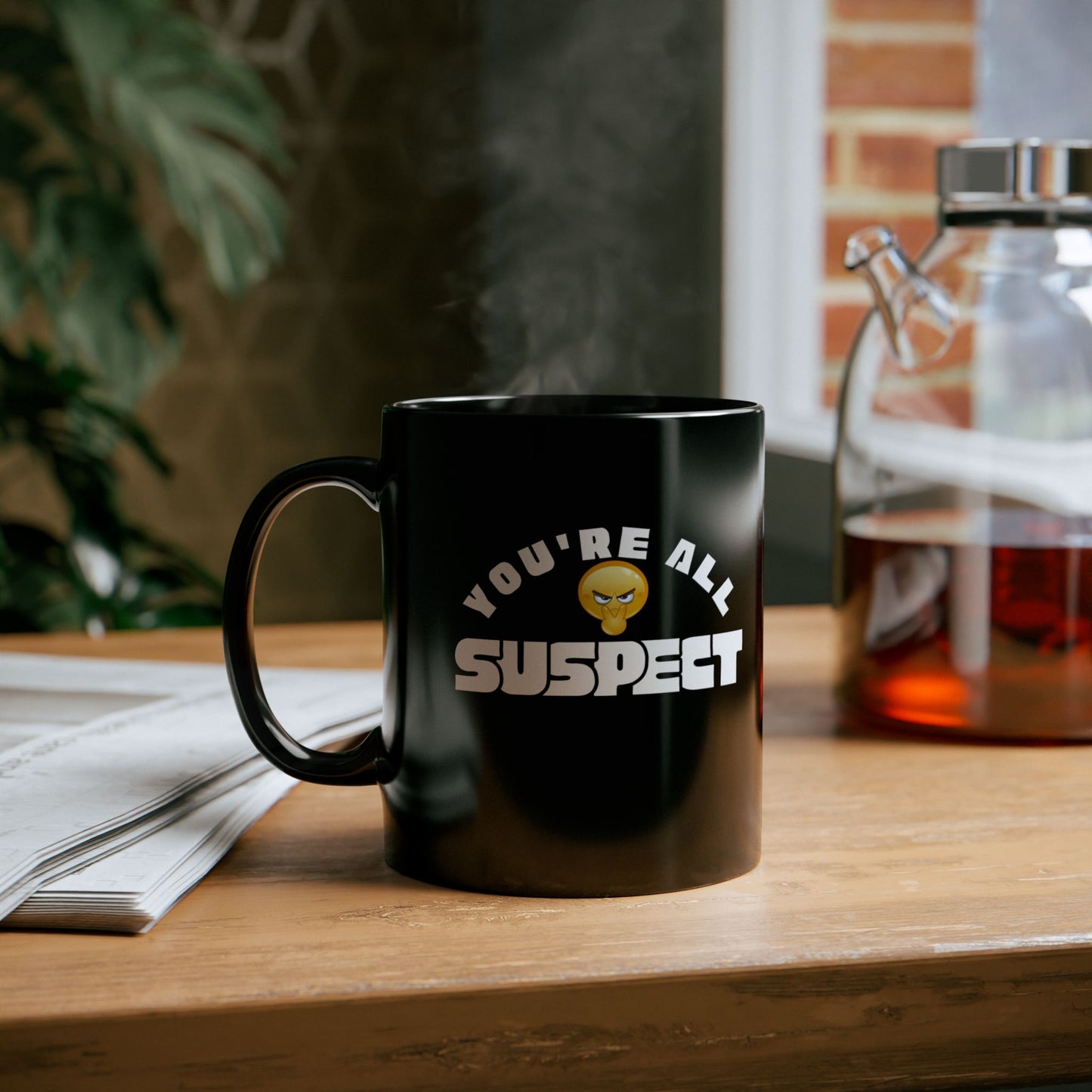 You’re All Suspect Coffee Mug with Fun Design, 11 oz, 15 oz, Gift for Friends, Humor Mug