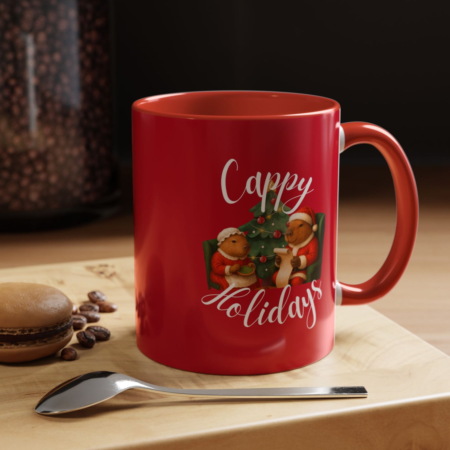 Capybara Holiday Coffee Mug — “Cappy Holidays” Festive Capybara Christmas Gift (11/15oz)