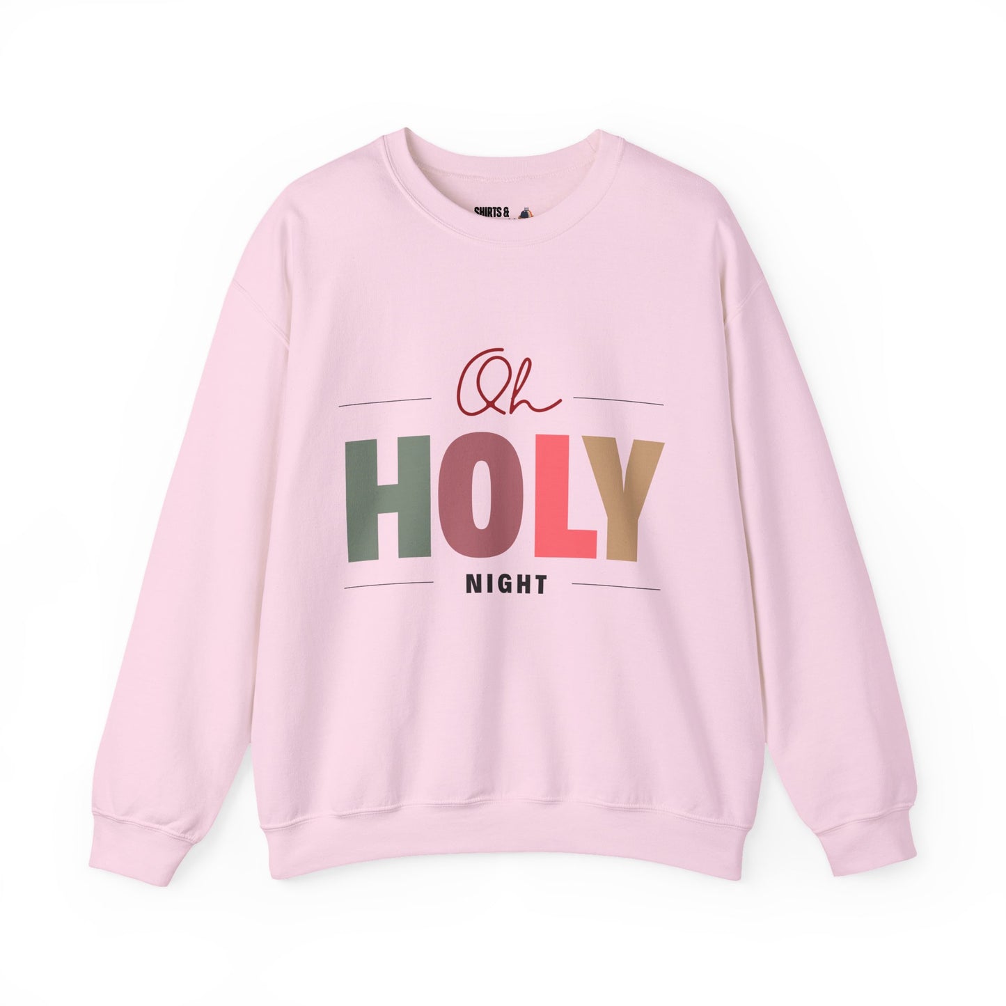 Oh Holy Night Crewneck Sweatshirt — Pastel Christmas Holiday Sweatshirt