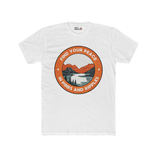 Peace in Pines and Ripples T-Shirt, Unisex Nature-Inspired Outdoor Apparel, Gift for Nature Lovers